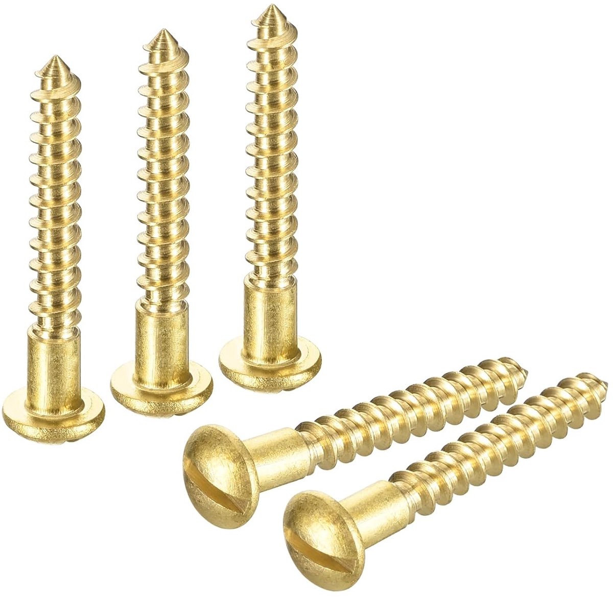 Houten schroeven M3 x 25 mm sleuf ronde kop messing zelftappende schroef houtwerk schroef 25 stuks