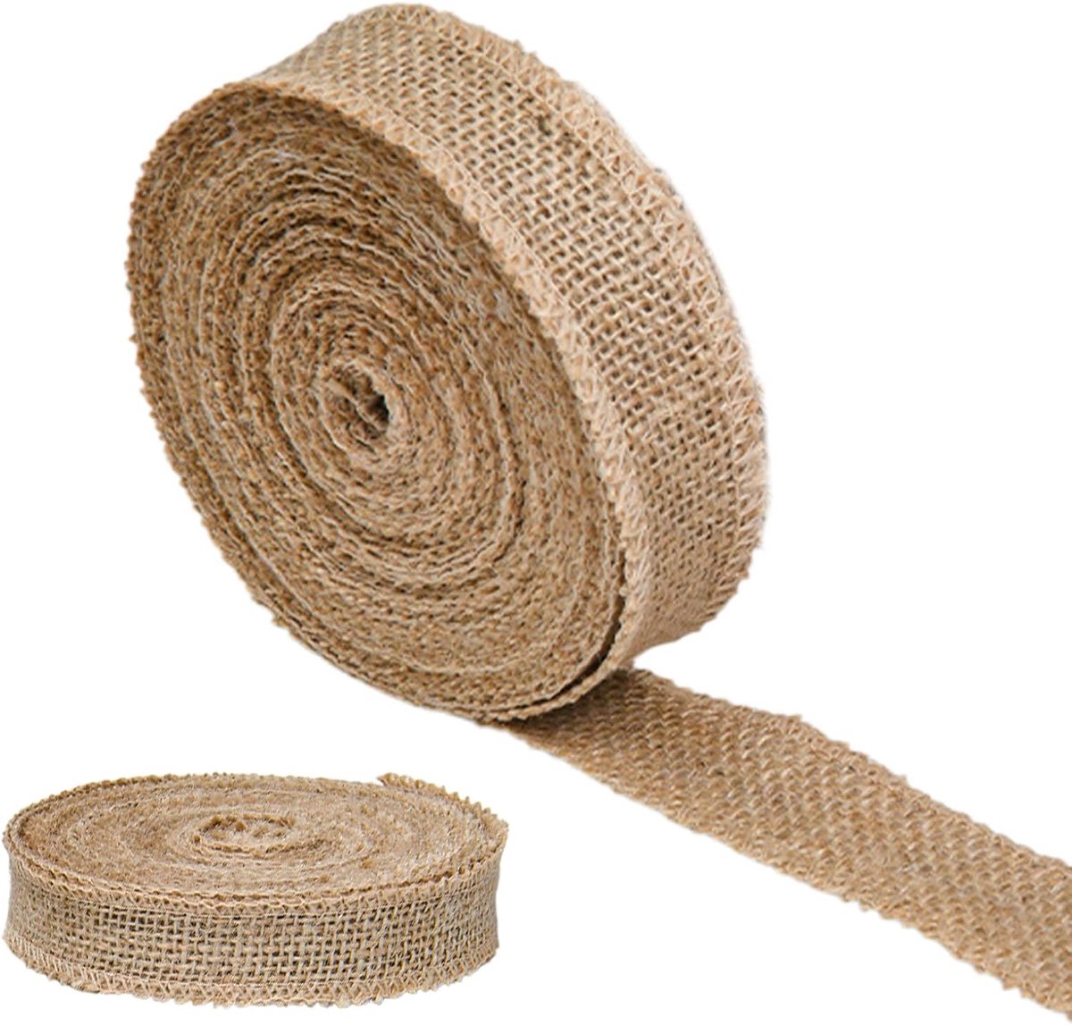lint, breed, 10 m, natuurlijk jute lint, jute lint voor handwerk, tuin, bruiloftsdecoratie, Kerstmis, herfstkrans (bruin, 3 cm)