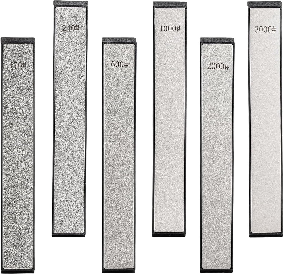 6 stuks, kleine diamantslijpstenen, korrel 150-3000, slijpstaaf voor messen, keukenmessen, scharen en gereedschap, droog te gebruiken, ideaal voor dagelijkse
