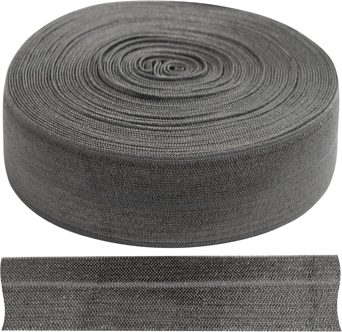 Elastische band 9 m x 20 mm - 80% nylon en 20% lycra - kleur grijs