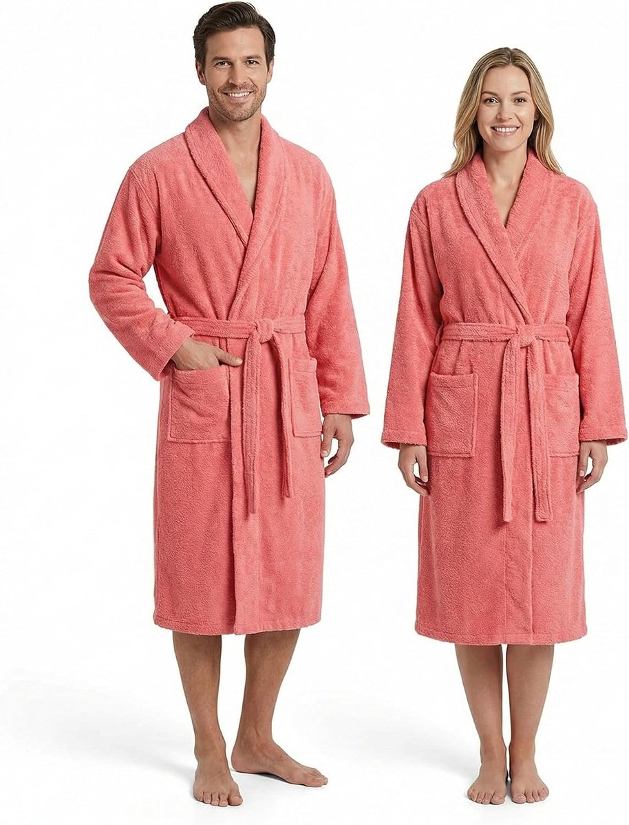 Badjas, uniseks, 100% katoen, Oeko-Tex, badjas voor dames en heren, Amerikaanse badstof, 420 g/m², zacht en zeer absorberend