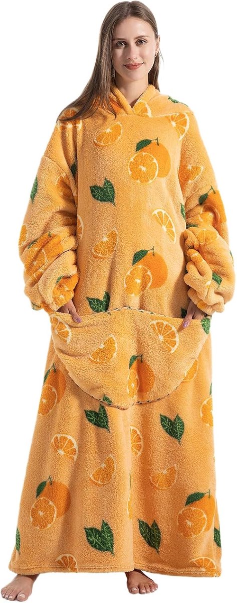 Hoodiedeken met Mouwen - Ultra Zachte Flanellen Deken, Uniseks met Capuchon & Zakken - Voor Thuis, Bank en Bed