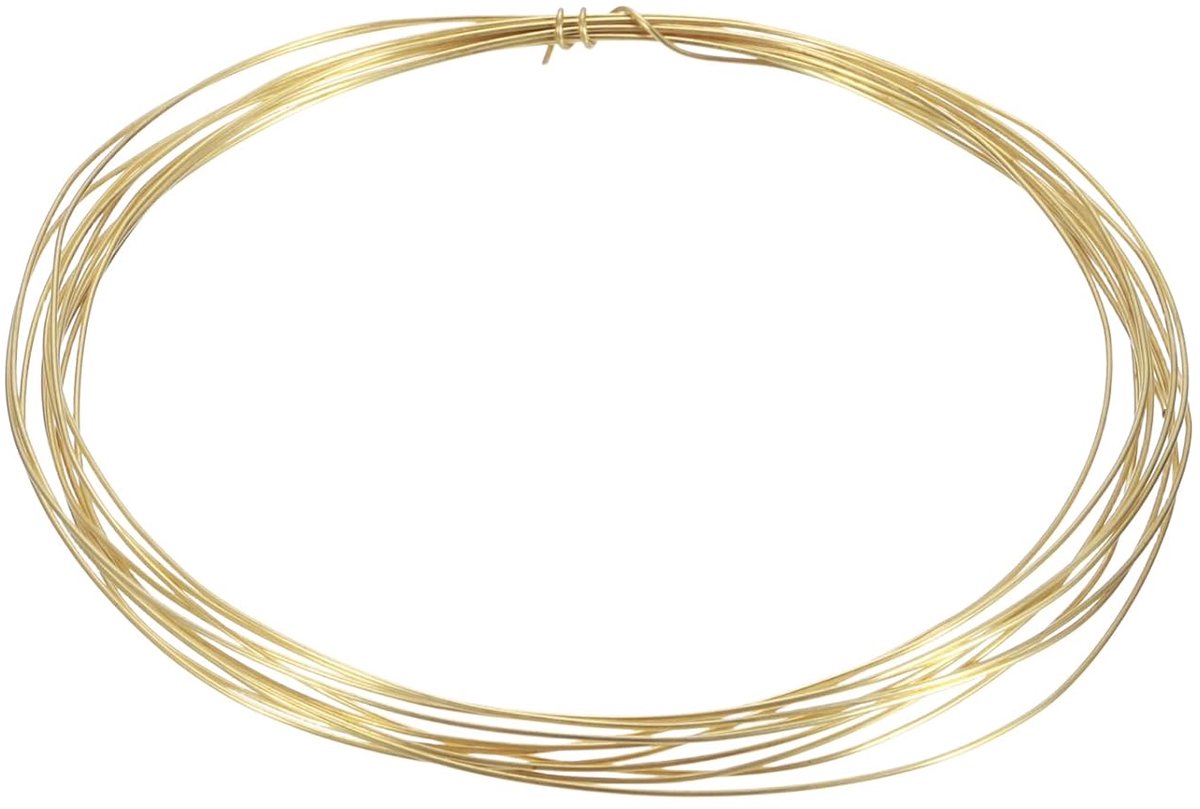 3 meter lange H65 messing knutseldraad, 0,6 mm diameter, 22 gauge, metalen sieradendraad voor halskettingen, armbanden, ringen, sieraden maken, knutselwerk, decoratie