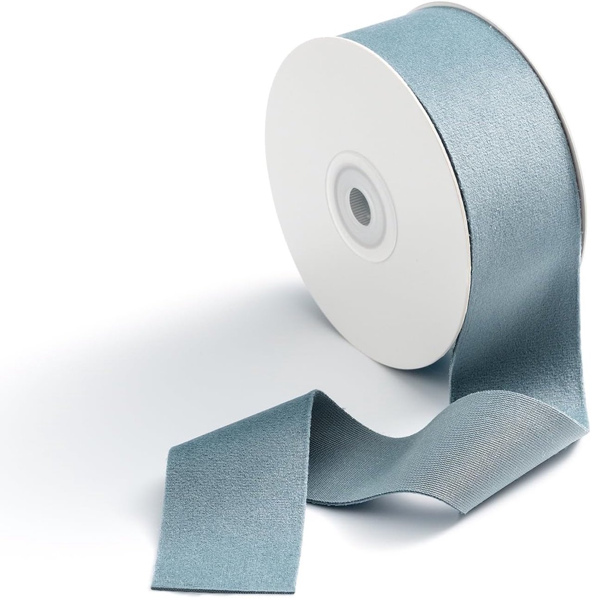 Fluwelen lint Lichtblauw Lint Grijs Blauw Breed 3,8 cm x 9 m voor Naaien Decoratieve Fluwelen Strik | 3,8 cm x 9,1 m zacht fluwelen lint voor linten, geschenkverpakkingen, boeketten, gastgeschenken en decoraties.