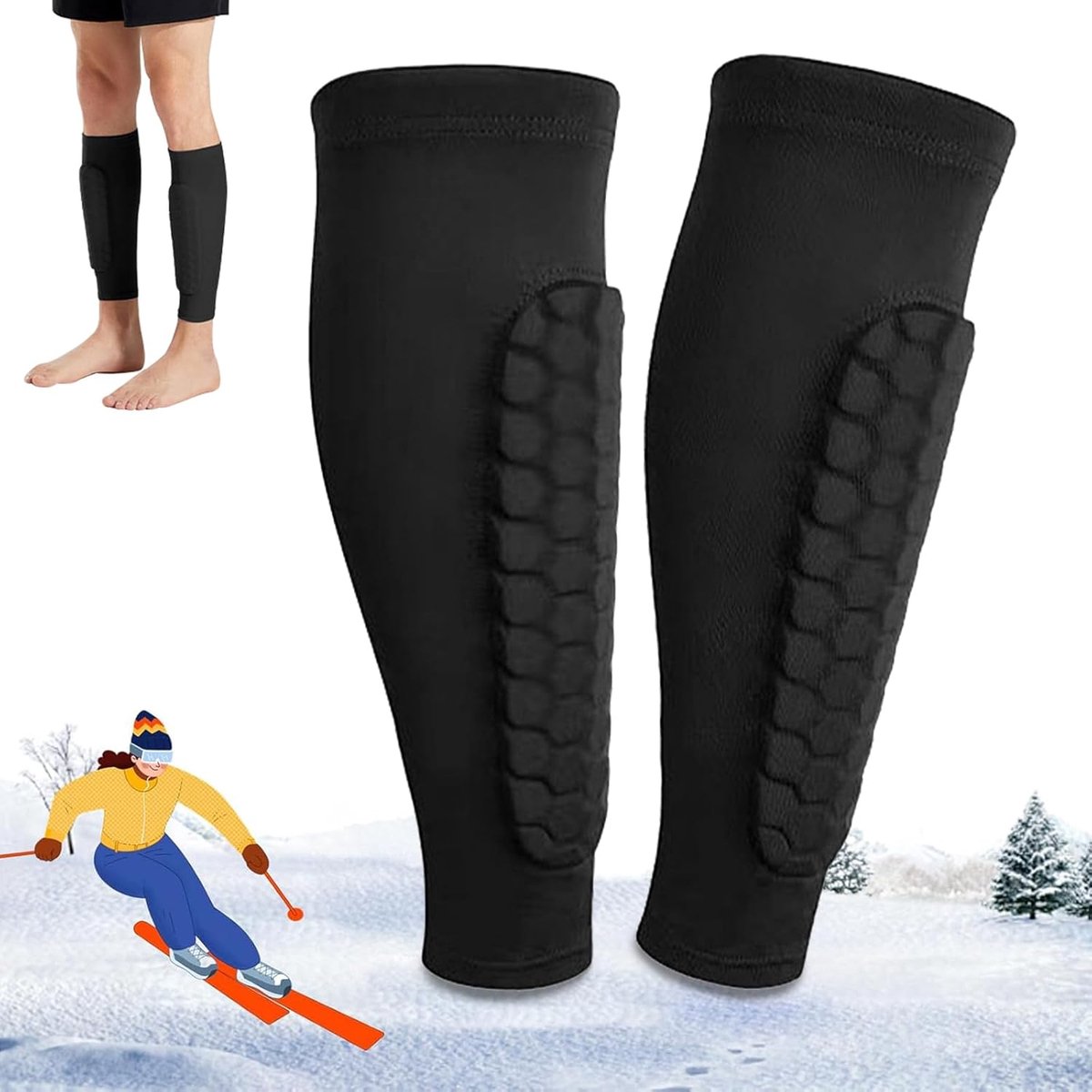 Scheenbeschermers voor voetbal, beschermende manchet voor kuiten, professionele scheenbeschermers, botsingsbescherming voor voetbal, beschermingsuitrusting voor kinderen en
