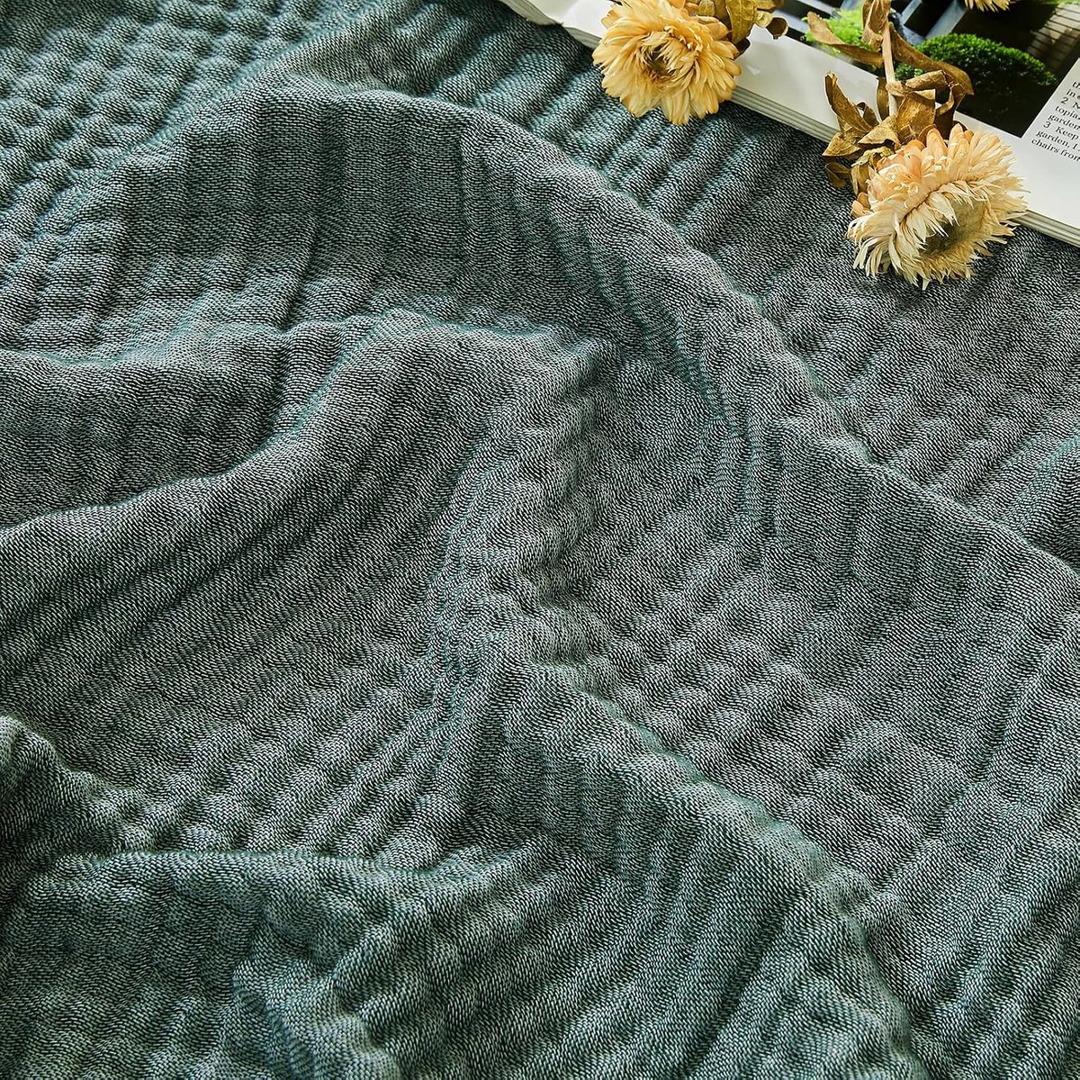 Katoenen Muslin King Deken Ademende Gaas Zachte Lichtgewicht Dekens voor Volwassenen Cadeau voor Vrouwen (Heather Bosgroen, 274x229 cm)