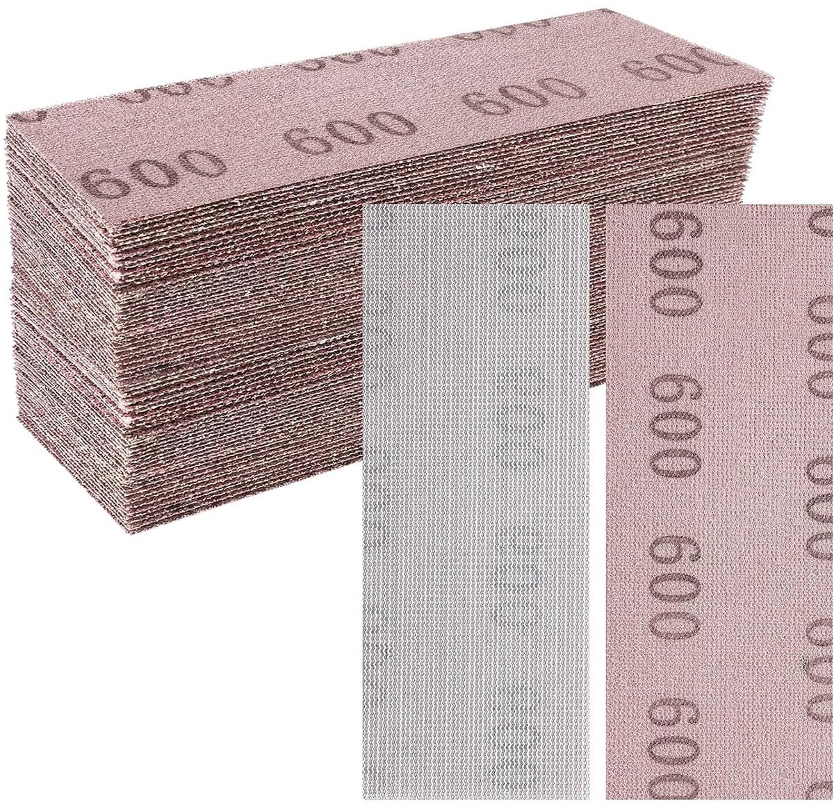 korrelgrootte P600, 70 x 198 mm, anti-verstopping, stofvrij, voor het schuren van hout, plamuurmassa, lak, kunststof