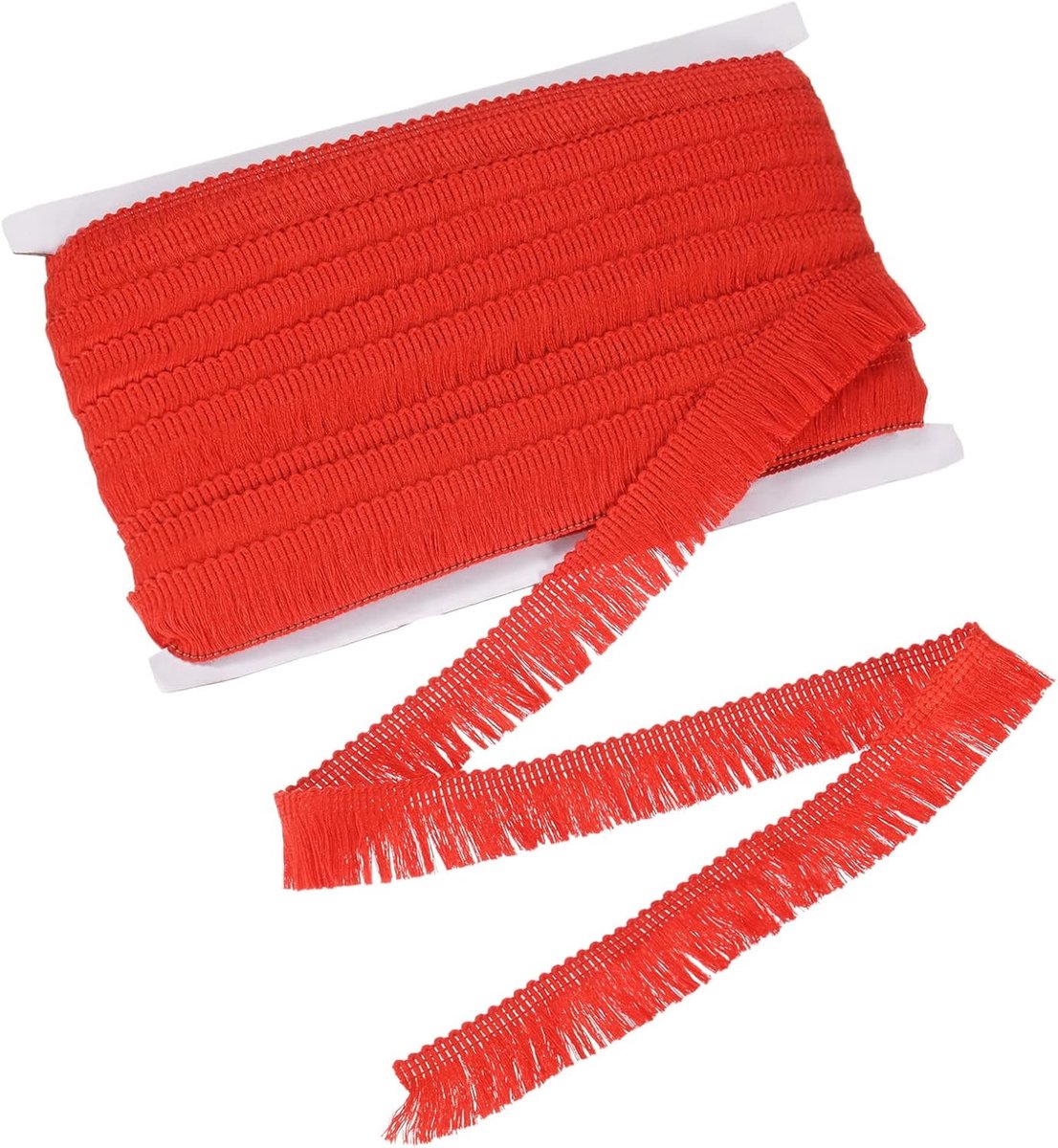 METERXITY 27 Yards Kwastje Franje Trim, 1 Inch Brede Polyester Franje Boho Kant Naaien Fringe Trimmen voor Latijnse Jurk/Rok/Tassen/DIY Decoratie/Kleding Accessoires [Helder Rood]