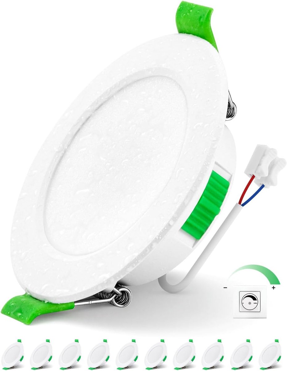 LED inbouwspots 230V dimbaar, gat: 68-78mm Downlight Voor Binnenbadkamer, Keuken, Woonkamer, Binnen, 5W 400LM ultraplatte Inbouwplafondlamp Warm Wit Natuurlijk Wit Koel Wit, Set van 10