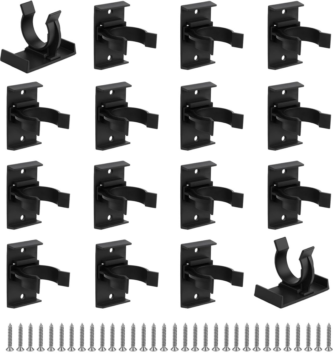 Plintenclips, keukenplinten, clips voor plinten, keuken, keukensokkel, bevestigingsclips, sokkelhouder, zwart, kunststof, met 32 schroeven, voor keukenvoeten, 28-32 mm