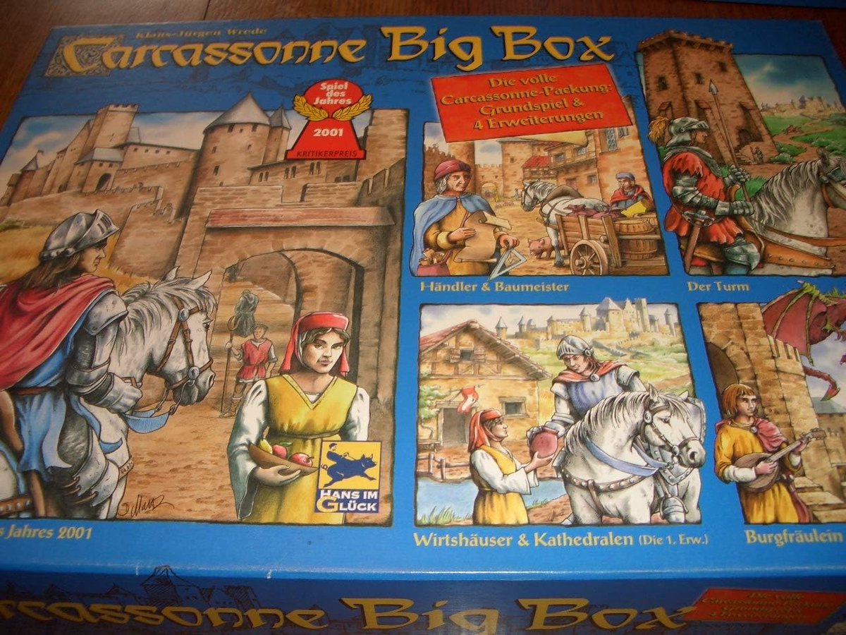 bordspel Carcassonne Big Box 2014 - basisspel met rivier - inclusief 4 uitbreidingen - ideaal voor 2-6 spelers - SnelShoppen