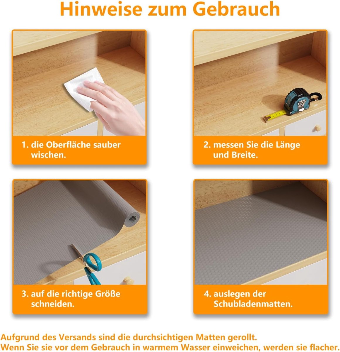 Lade mat 30 x 600 cm - EVA kunststof - waterdicht - anti-slip voor keukenlades - SnelShoppen