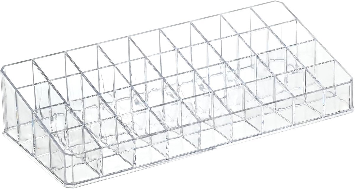36 Grids Lippenstift Houder, Transparante Acryl Lippenstifter | Opslag voor Lipgloss, Etherische Oliën, Monsters, Mascara en Kleine Cosmetica (26 x 12 x 5,5 cm)