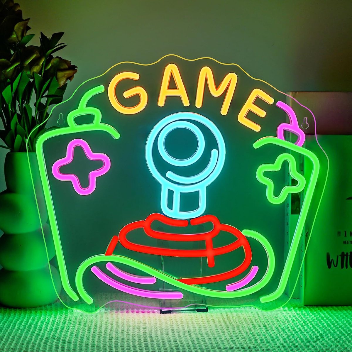 Neon bord Game Joystick Led bord Dimbaar voor decoratie Gameconsole Led tekst Game lichtborden Wanddecoratie voor speelkamer, speelzone, mannengrot, familiekamer, cadeau voor jongen
