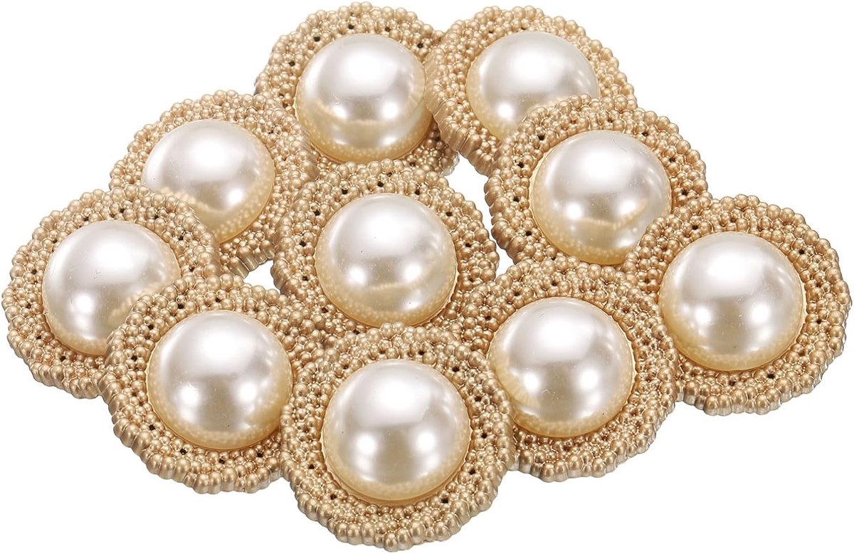 10 stuks 40L parelgoud metalen naaiknopen 25mm 1" ronde damesmantel knopen met kunststof schacht vervanging DIY knoop voor naaien kleding trui decoratie handwerk, #3