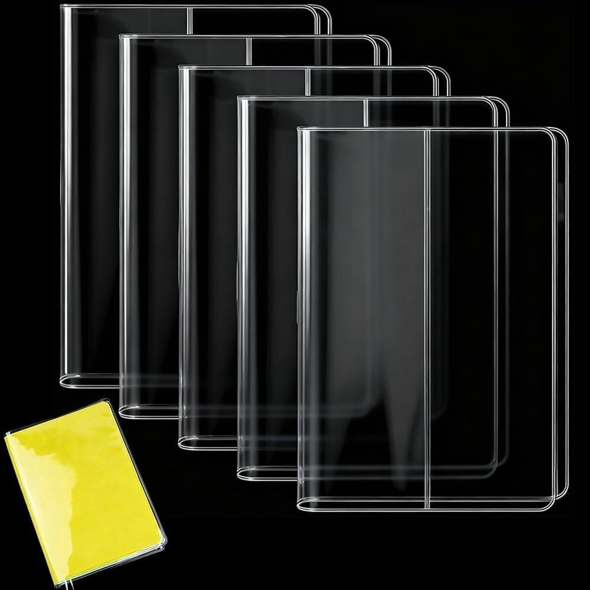 5-pack 22 x 32,3 cm Transparante Boekhoezen A5 Kunststof Journal Cover PVC Waterdichte Rechte Hoek Beschermhoesjes voor Kantoor Planner Paperback Hardcover Boekliefhebbers