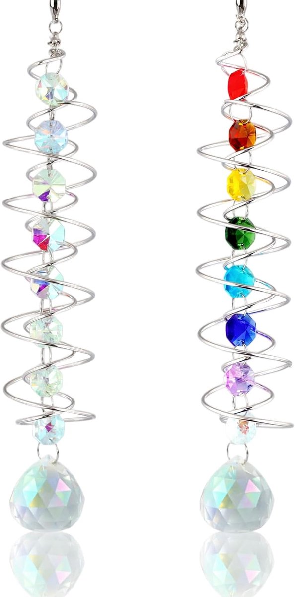 Windgong met kleurrijke windgong en zonnevangers met kristallen, regenboogmaker, hangende windgong buitendecoraties, windgong cadeau voor vrouw, Valentijn, verjaardagscadeau, raamdecoratie.