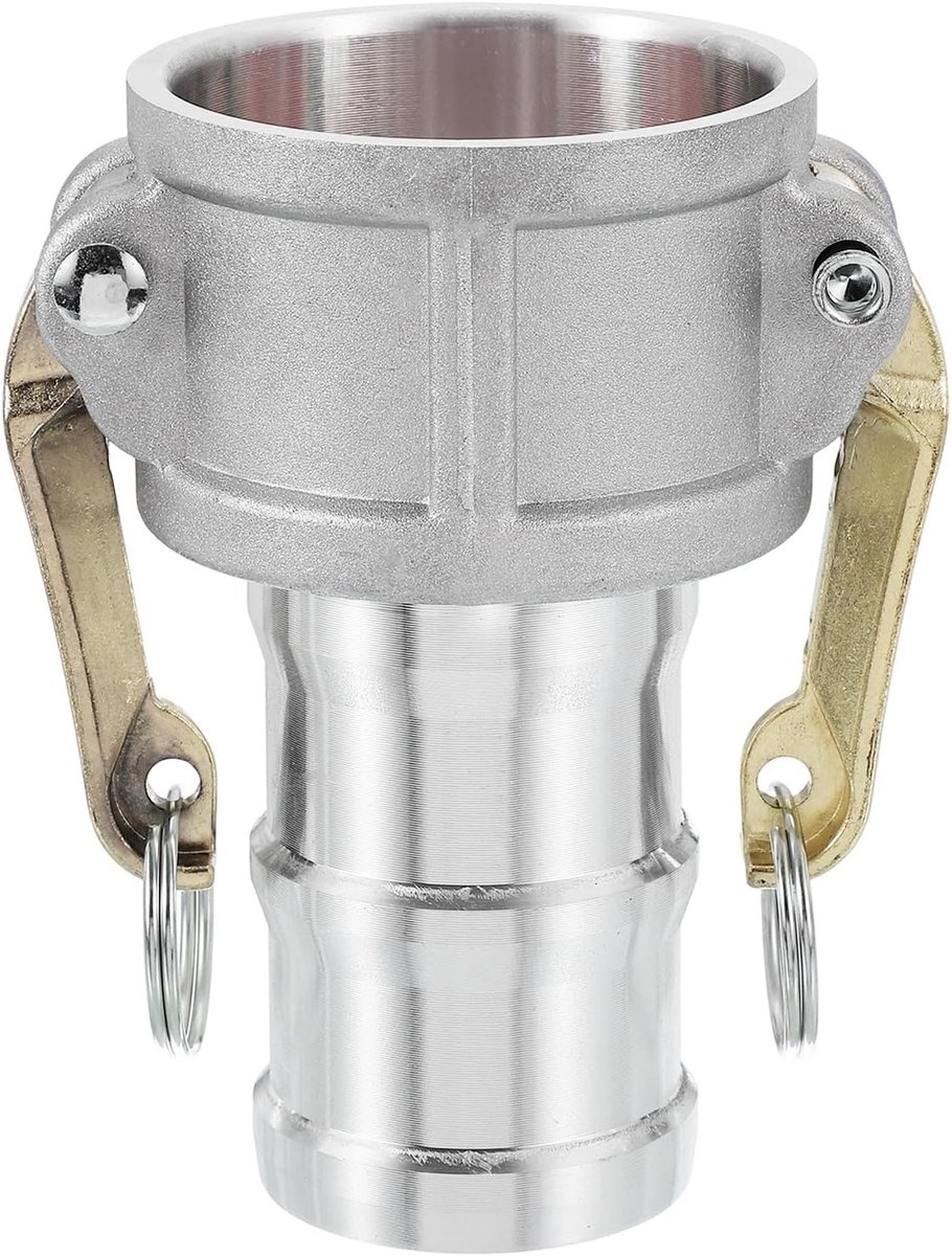 1 pak 2 inch aluminium nokvergrendelingsfittingen - mannelijke adapter x vrouwelijke NPT-draad, snelkoppelingskoppeling nokvergrendeling slangmontage, corrosiebestendig (deel C nokgroeftype)