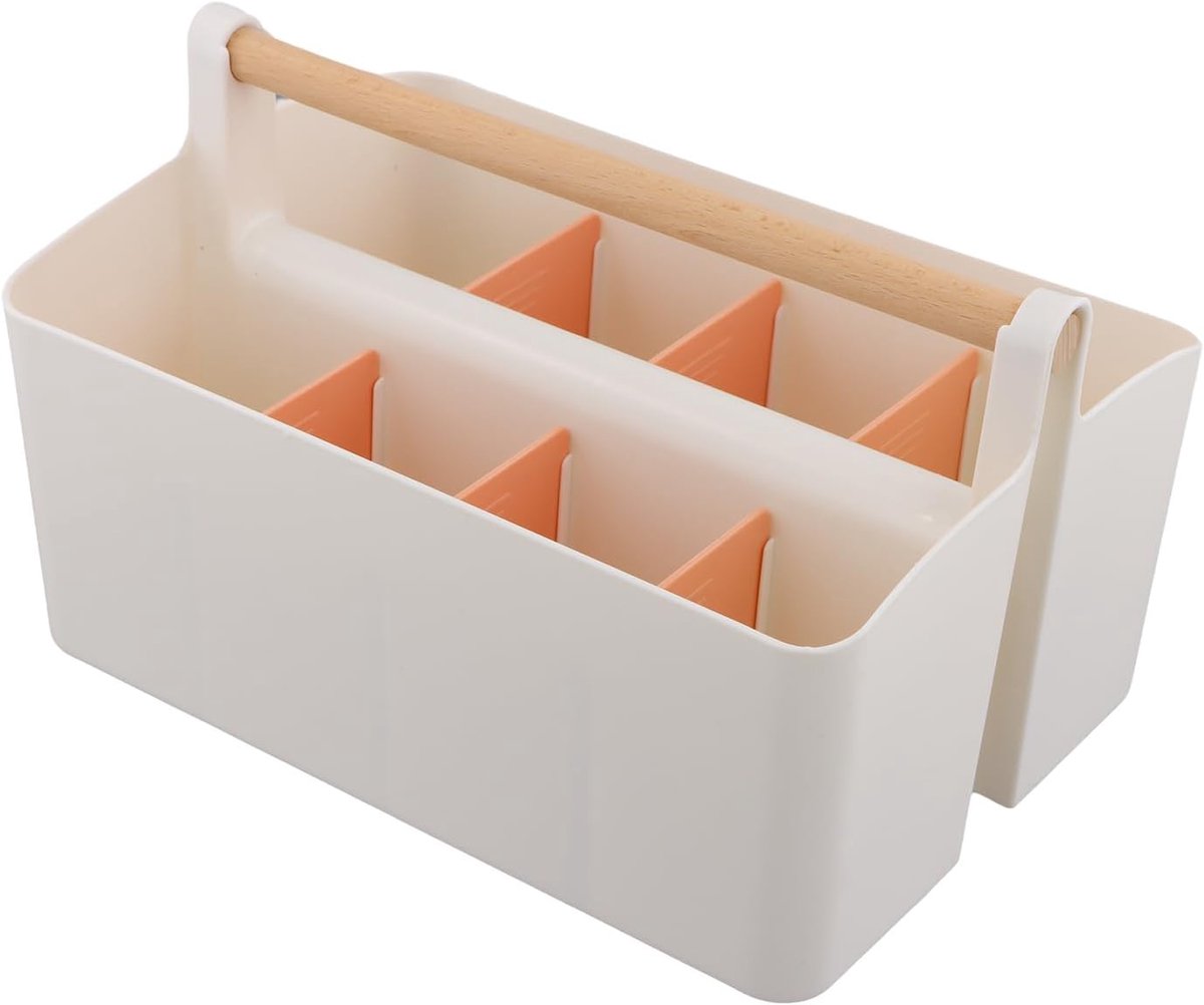 multifunctionele opbergmand, organizer, badkamer, bureau-organizer met afneembare scheidingswanden voor bureau, keuken, slaapkamer en cosmetica