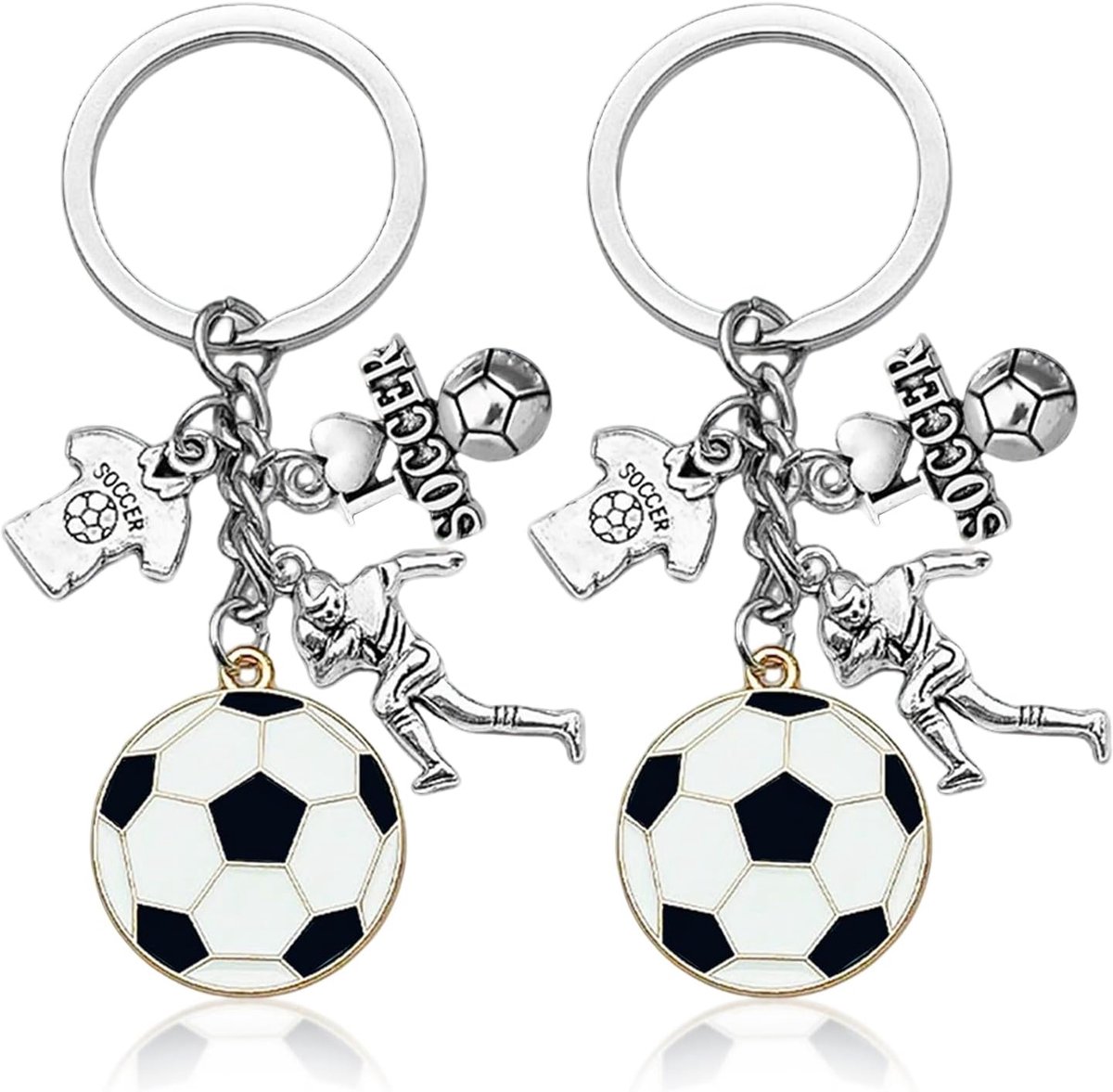 voetbal, 2 stuks voetbalsleutelhanger, aanhanger, voetbalfan, eerste schooldag, jongens, ideeën, vulling, schoolzak, voetbalgeschenken voor jongens, voetbalcadeaus voor jongens 7 8 9 10