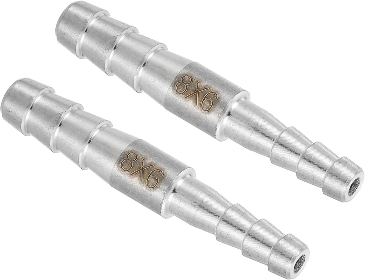 2 stuks 5/16" naar 1/4" slangaansluiting verloopstuk buisschroefverbinding, 304 roestvrij stalen slangkoppeling voor vacuümsystemen, industriële buisverbindingen, zilver