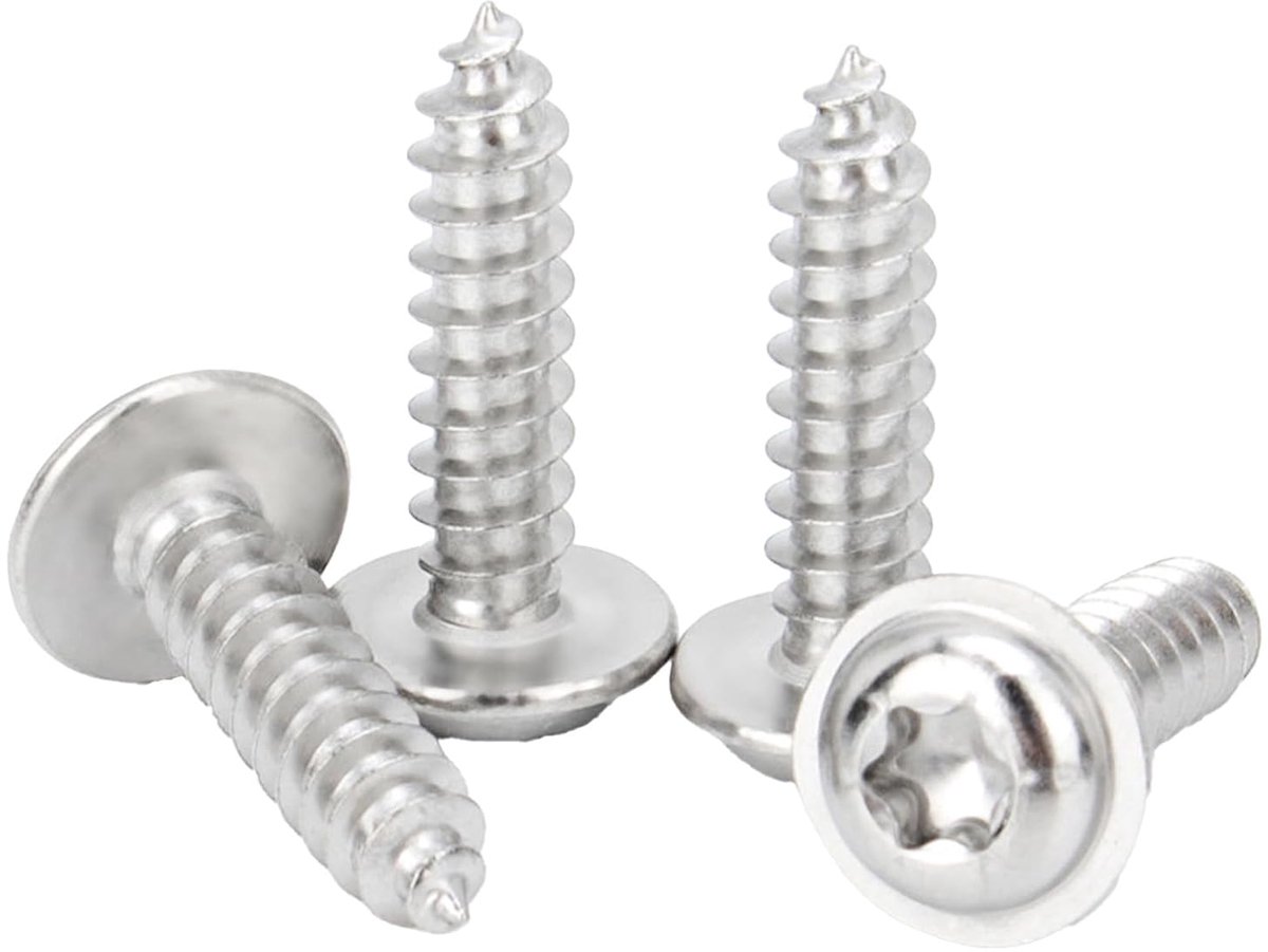 50 Stuks M5x30mm Zelftappende Plaatschroeven Torx Lenskop Brede Kop | Roestvrij Staal 304 A2 V2A,met Platte Schijf,voor Hout,Plaatmetaal,Meubels,Montage,Reparatie en Doe-het-zelf