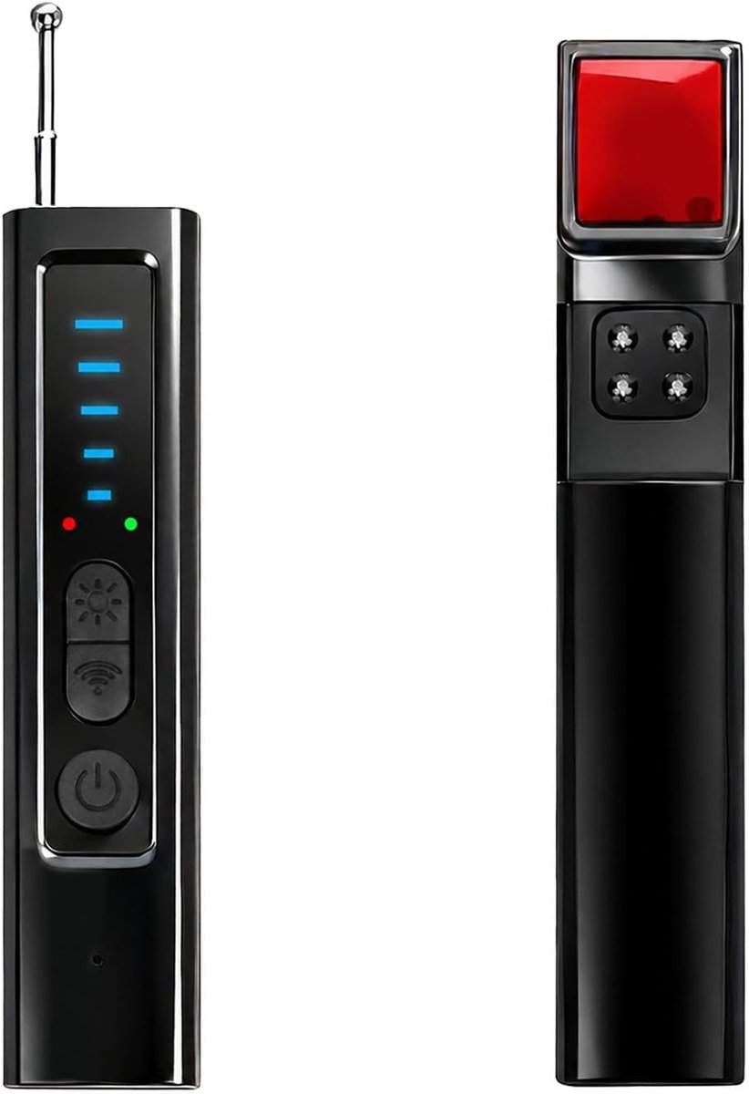 Camera- en Microspiondetector 4-in-1 RF 1MHz-8GHz | 5 gevoeligheidsniveaus. Veiligheidsalarm voor thuis en op reis. WiFi anti-interferentie en luisteren op afstand.