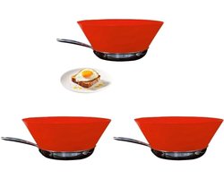 1-5 stuks Frywall spatbescherming, siliconen, anti-oliespatten, verstelbaar, braadpan, spatscherm, alternatief voor spatbescherming, spatbescherming van siliconen, rood (3 stuks)