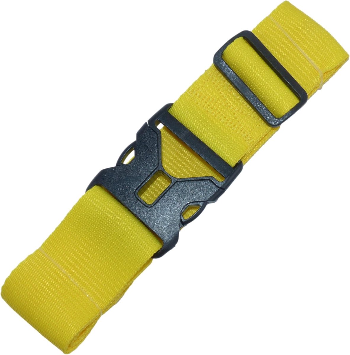 50 mm riem met lengteverstelling en snelsluiting gespen voor bagage, koffers, bagage (geel, 2 meter)
