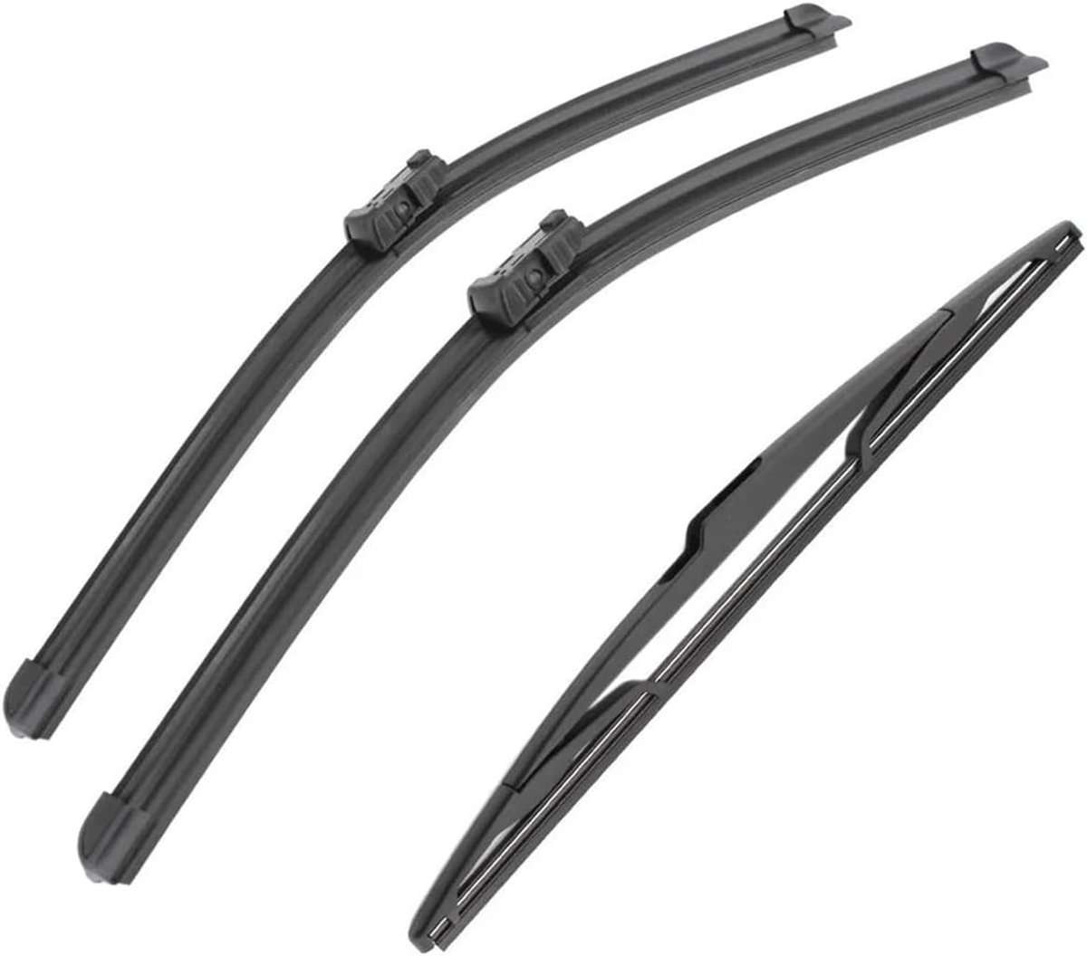 Ruitenwisserset voor Peugeot 208 2012-2017, voor en achter, 26 inch / 16 inch / 14 inch, met 19 mm push-button adapter, aerodynamisch