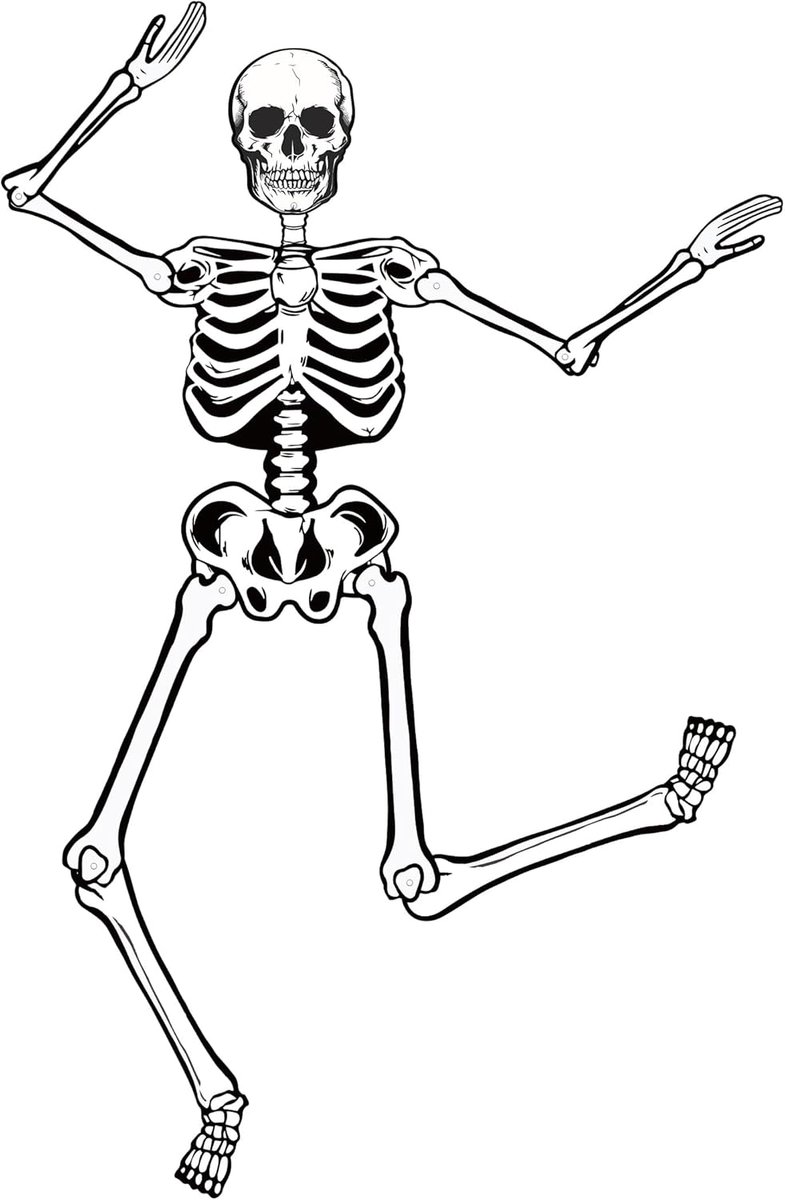 skeletten decoraties, 1 m groot papier skelet decor vintage verstelbaar verbonden skelet voor Halloween verjaardag spookachtige feest ramen deur decoraties (1 stuks)