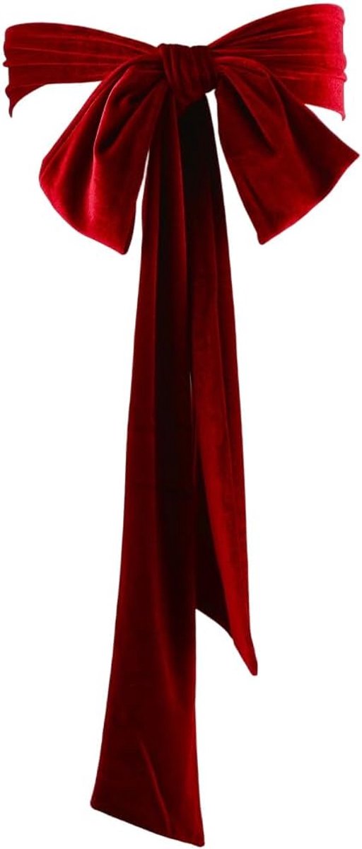 Vrouwen Fluwelen Sjerp Riem Witte Tie Jurk Sjerp Taille Bruids Bruiloft Riem Neck Sjaal voor Prom, Rood, 3.94 x 97.64inch (10 x 248cm)