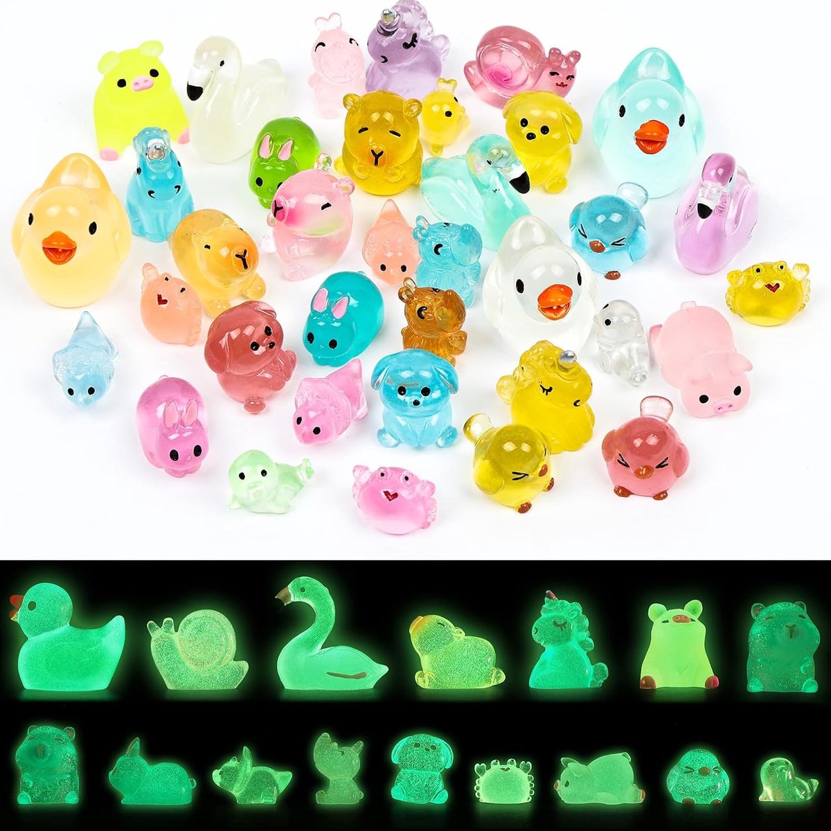 Kleine dieren van hars, 36 stuks mini-dieren van hars, kleine dieren, voor tuin, landschap, poppenhuis, decoratie, doe-het-zelf, verjaardag