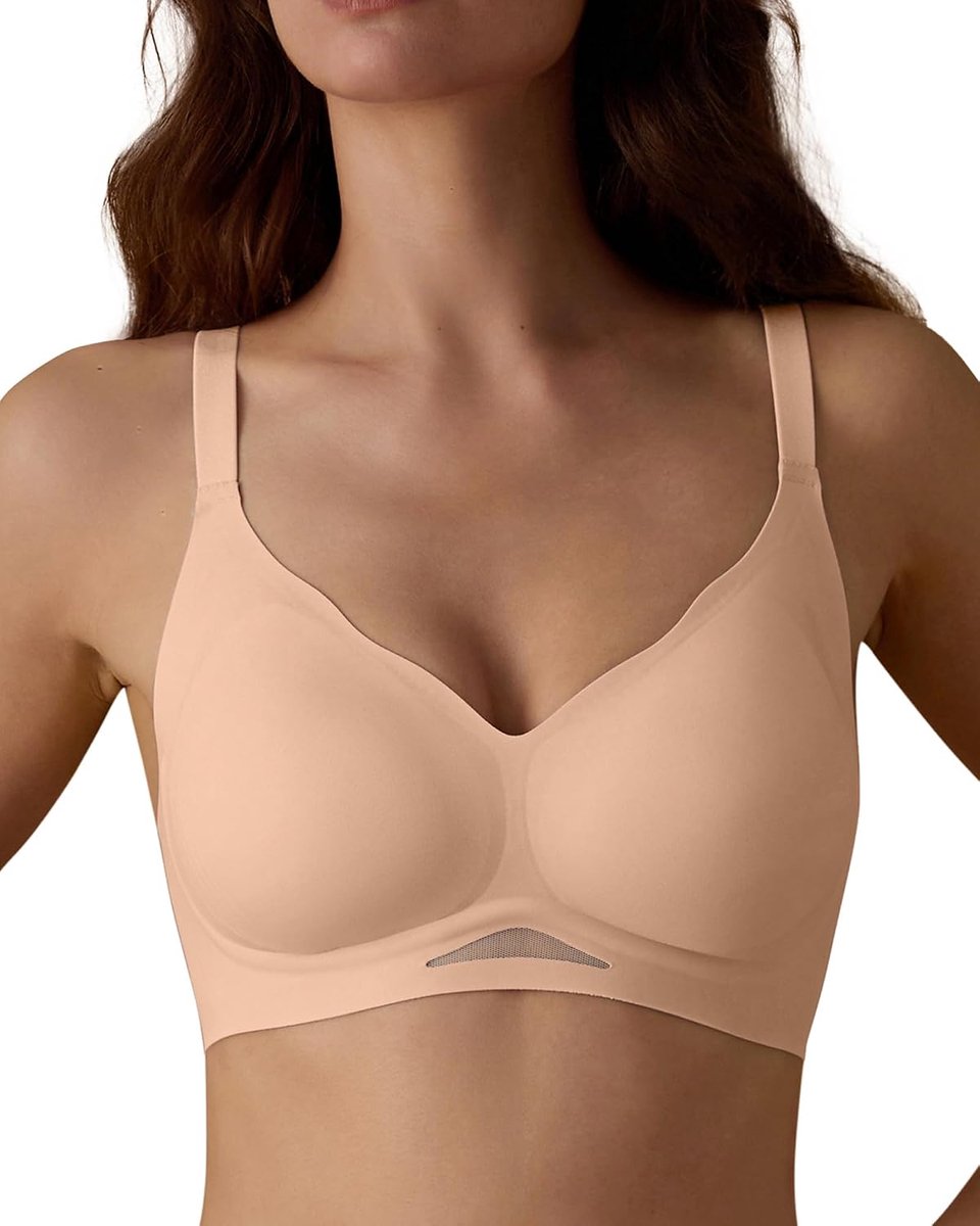 Damesbeha zonder beugel, comfortabele naadloze beha, T-shirts, push-up, V-hals, zachte gevoerde bustier, naadloze beha met verstelbare bandjes