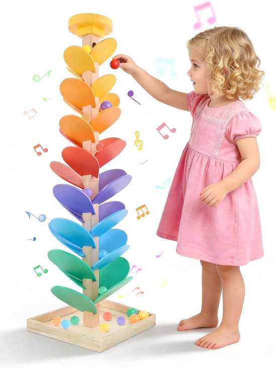 kbaan van hout voor kinderen van 4 tot 8 jaar, jongens en meisjes, speelgoed, muziekboom, hout, peuters, kbaan, spel, bladeren, speelgoed voor 3-5 jaar oud