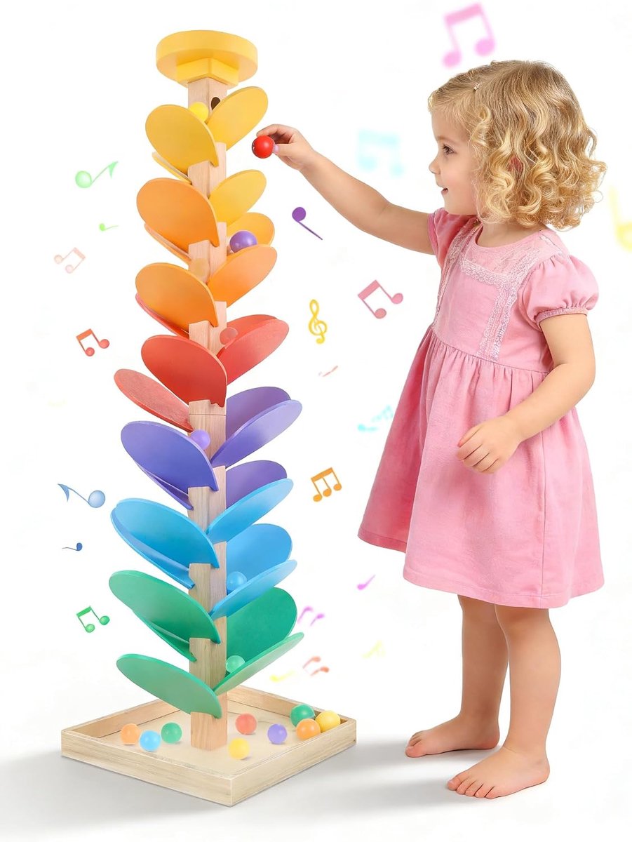 kbaan van hout voor kinderen van 4 tot 8 jaar, jongens en meisjes, speelgoed, muziekboom, hout, peuters, kbaan, spel, bladeren, speelgoed voor 3-5 jaar oud