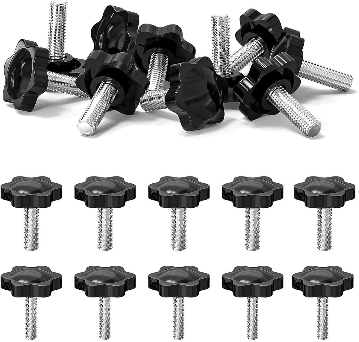 25 stuks Rändelschroef M8, stergreepschroef M8 x 20 mm, vleugelschroef voor werkplaats, meubelbouw, elektronica, handschroeven zonder gereedschap