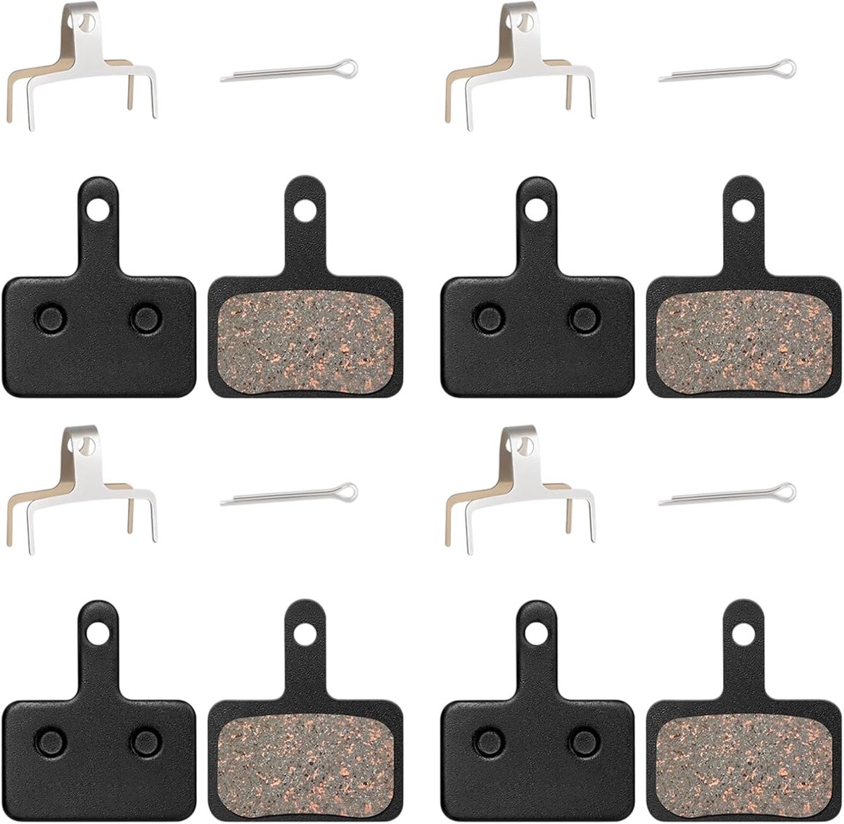 4 paar fietsremblokken, stabiele mix voor betrouwbare remkracht voor voorwiel en achterwiel compatibel remsystemen: B01S, B03S, B05S, MT200, MT400, MT500, M315, M415, M525, T615