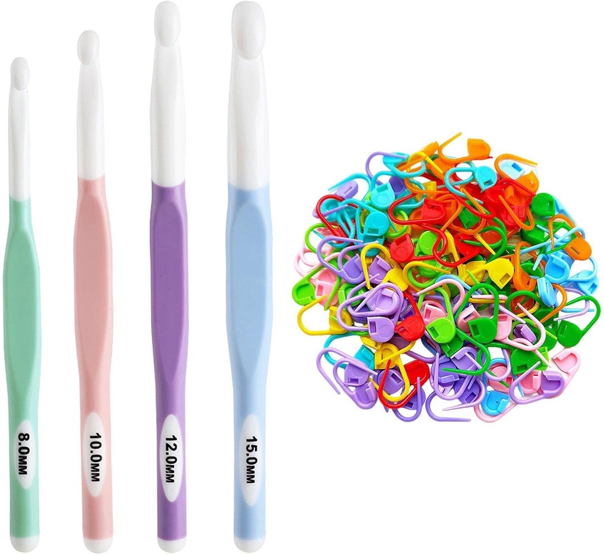 4 Stks Plastic Haak, 50 Stks Kleur Markering Gespen, Handgemaakte Trui Haak, Diy Hand Breien Tools, Geschikt Voor Beginners En Haak Liefhebbers.