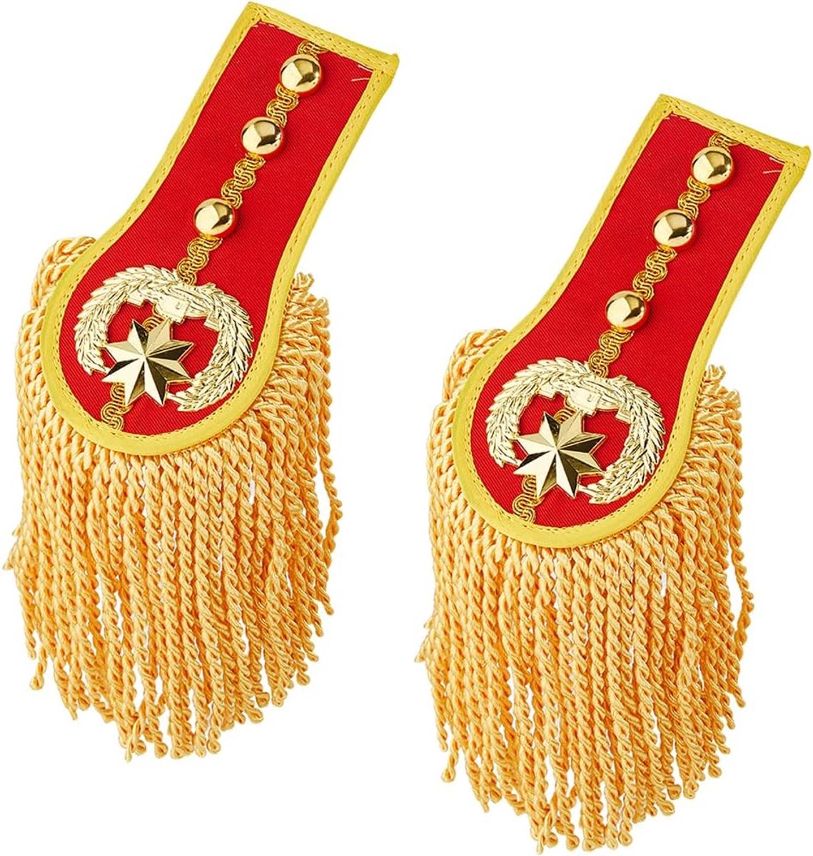 2 STKS Kwastje Schouder Uniform Franje Schouder Rode Epauletten Broche Pin Afneembare Franje Epauletten Golden Link Chain Epaulet Punk Epaulette