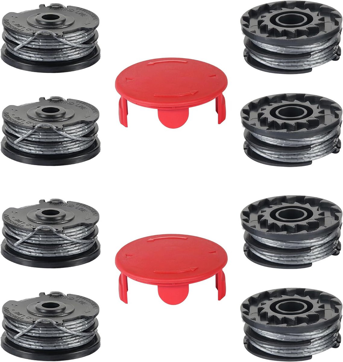 Spoelen voor Bosch ART 24 27 30 Grastrimmer | 6 Spoelen en 2 Deksels voor AdvancedGrassCut36