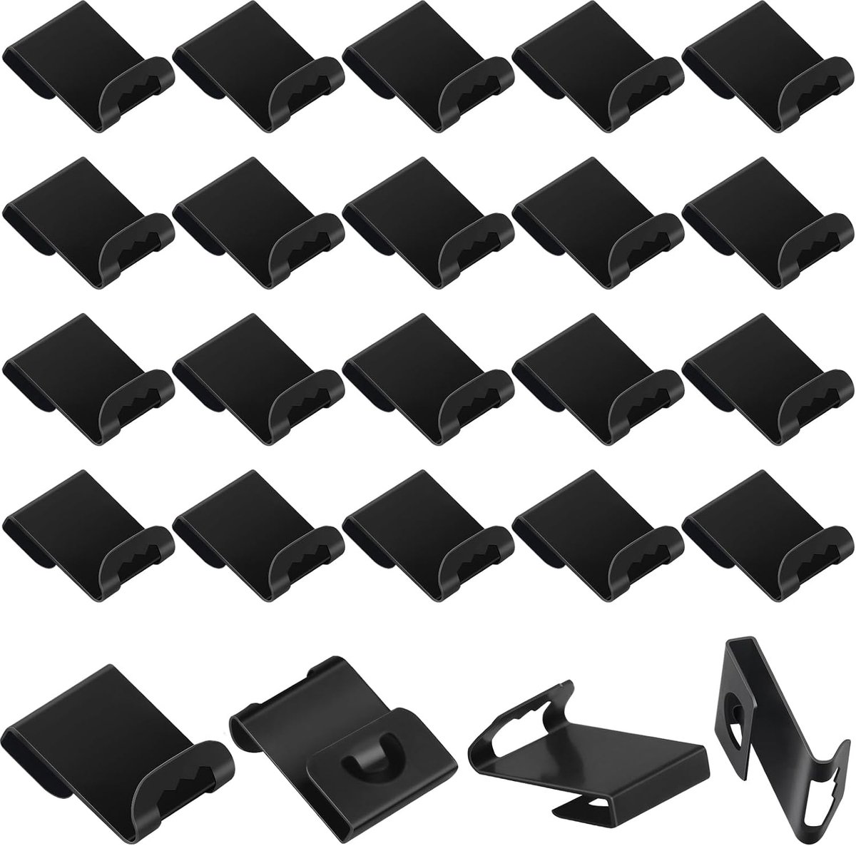 Set van 20 ophangclips voor fotolijsten, voor het ophangen van fotolijsten van 2-3 mm, zwart