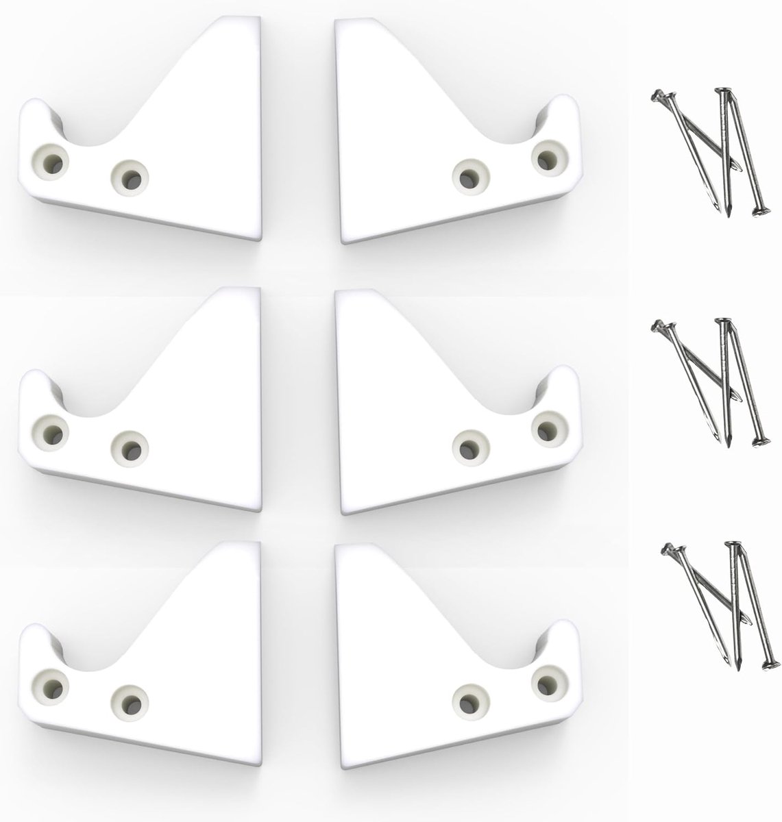 (3 paar), compatibel met VELUX dakraamrolgordijn ZOZ 137, vervanging voor binnenrolgordijn en inkijkwerend rolgordijn, geschikt voor type RHL & RG, wit met spijkers
