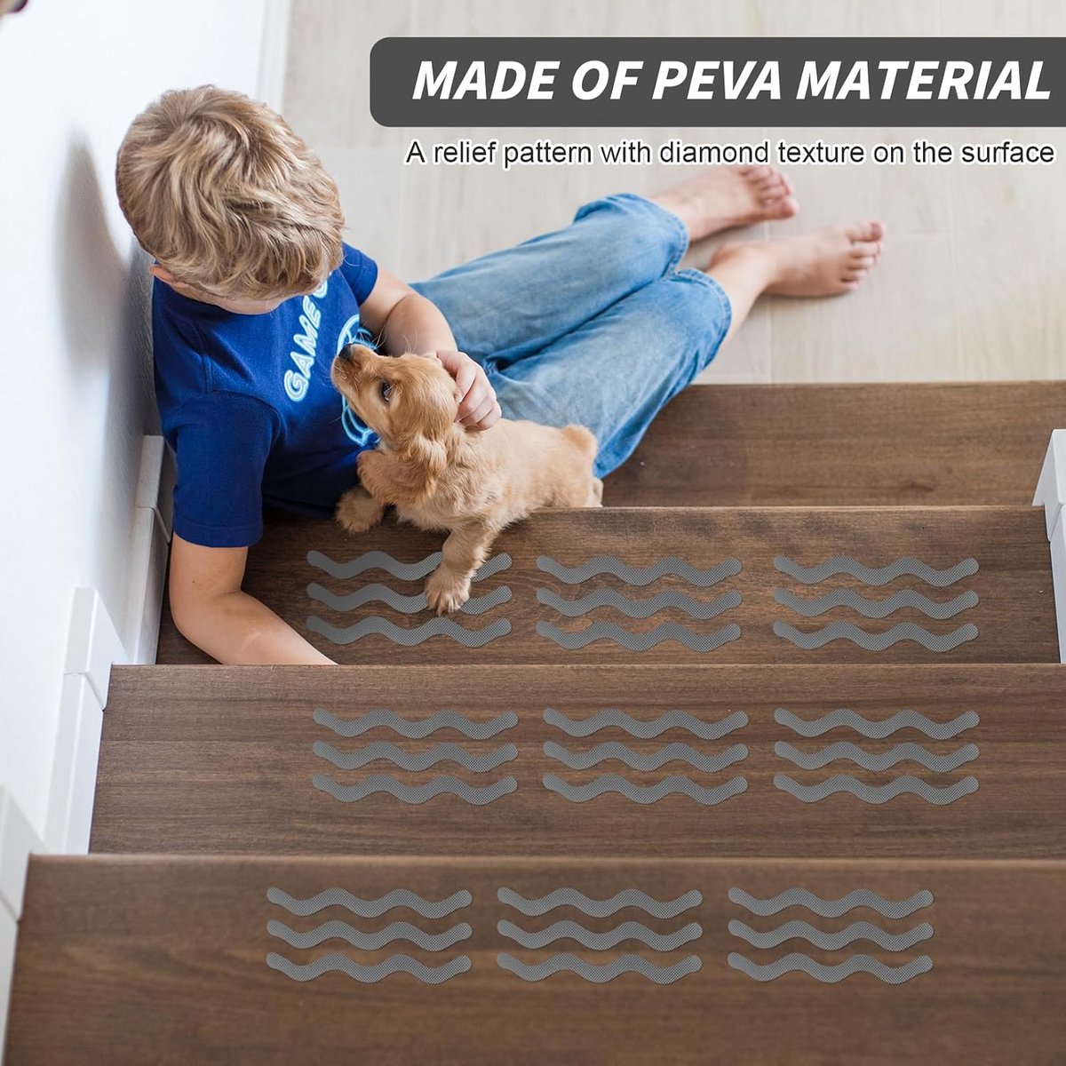 trapmat, antislipstrip voor trappen, badkamers, keukens en sauna's, antislip, trap, 72 stuks, antislip trap, 18 x 1,3 cm, grijs