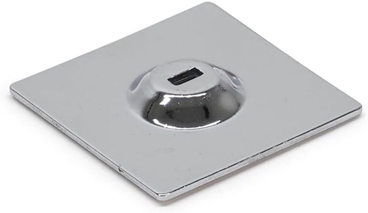 Zelfklevende ankerplaat met standaard veiligheidsslot voor laptopkabels, pc, smartphone, tablet, vierkante plaat, 5 x 5 cm, verchroomd