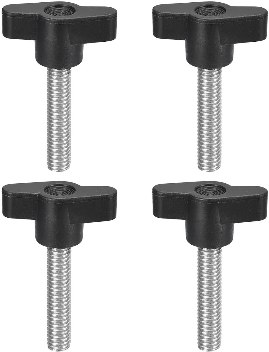 4 stuks spanschroefknopen, M8 x 35 mm, metrisch, 304 roestvrij staal, T-vormige duimschroeven, greep voor snel verwijderen, handvasttrekken, knopset