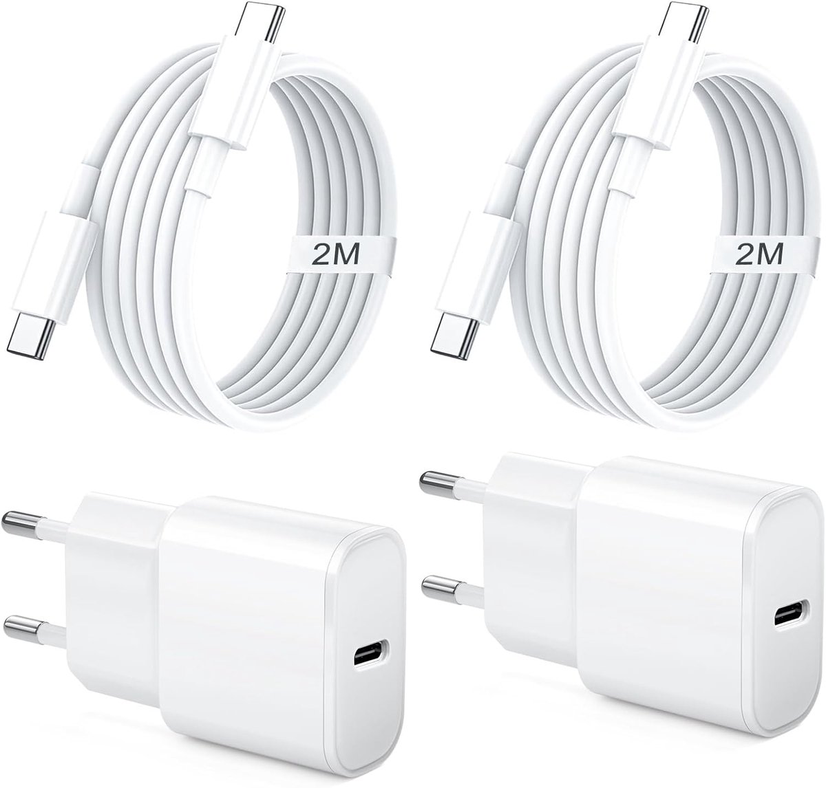 [ MFi-gecertificeerd] 2 stuks 20 W USB C snellader voor iPhone 17 16 15 en 2 m type C oplaadkabel netvoeding voor iPhone 17/17Air/17Pro Max/16/16Pro Max/15 Pro Max