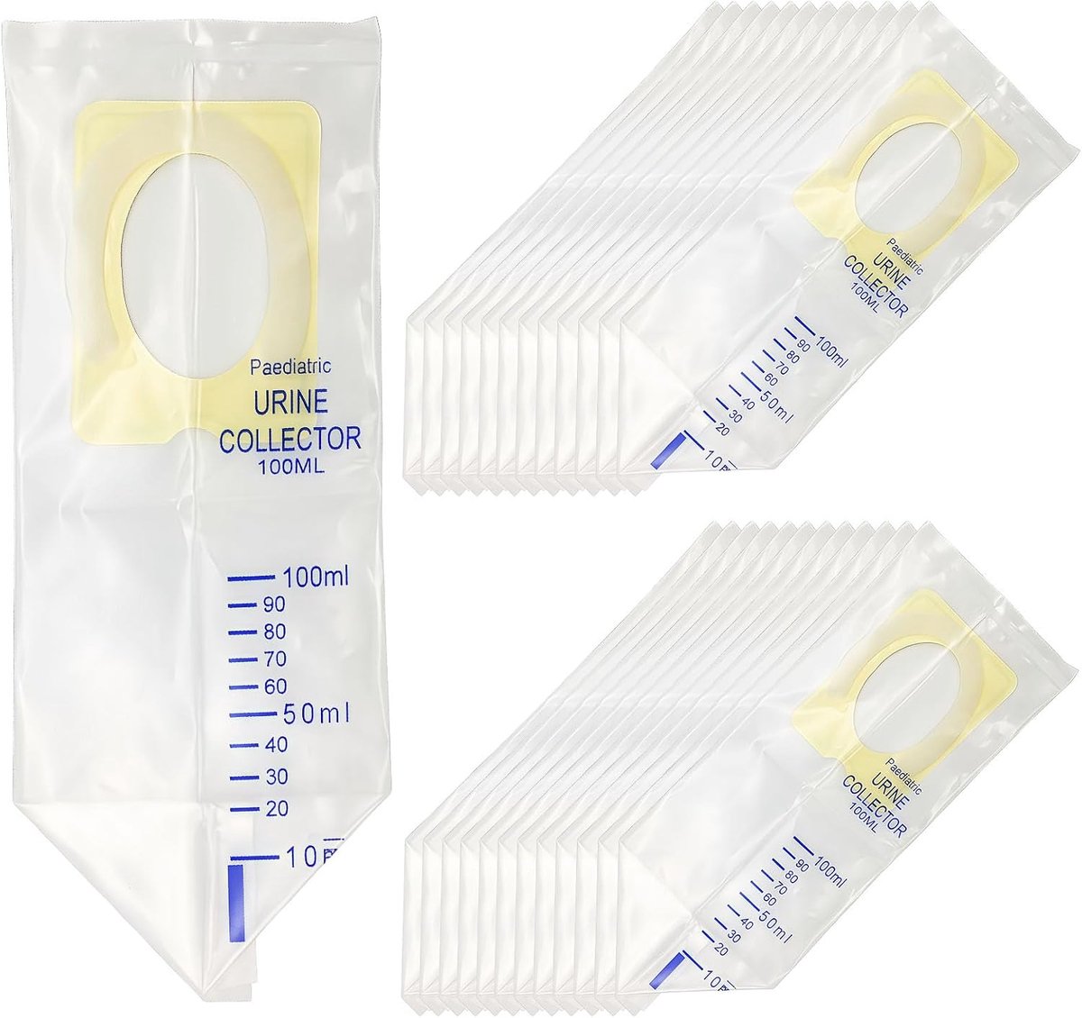 24 stuks urinezakjes voor kinderen, zakken voor kinderurine, monsterzak voor urine, 100 ml urinezakje, voor reizen en uitstapjes
