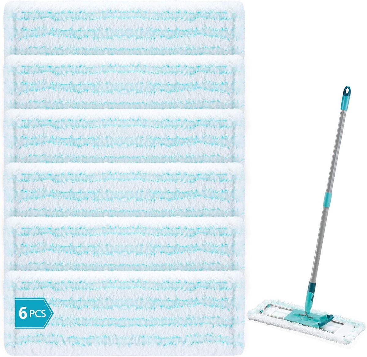 6 stuks vervangende wisserovertrekken voor Leifheit Profi XL Micro Duo/Cotton Plus