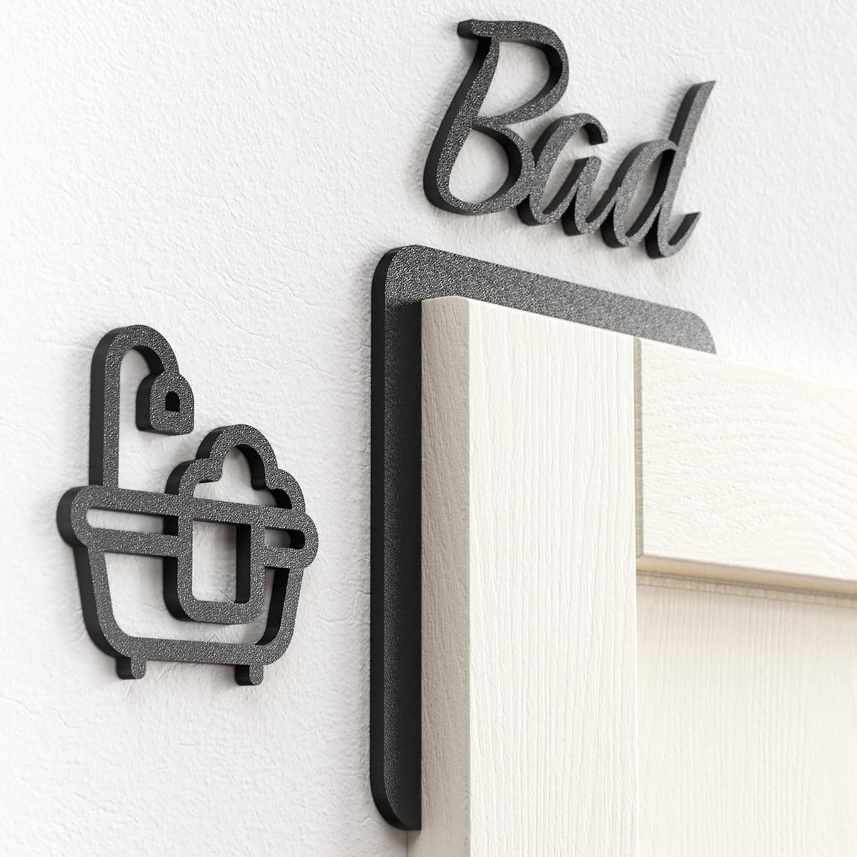 deurkozijnbord voor thuis, belettering badkamer, zelfklevend en duurzaam, wanddecoratie voor thuis en werkruimtes, decoratie voor badkamer, logeerkamer, keuken, kantoor enz.